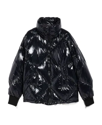 Weekend Max Mara Long-sleeved Zipper Down Jacket In Black