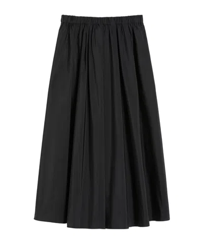 Weekend Max Mara Long Taffeta Skirt In Black