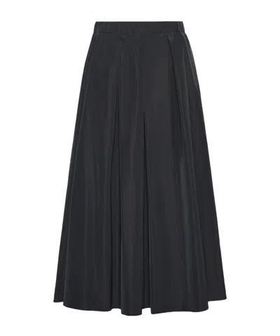 Weekend Max Mara Long Taffeta Skirt In Blue