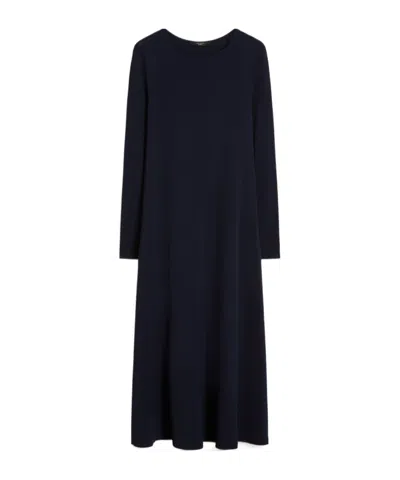 Weekend Max Mara Long Viscose Jersey Dress In Black