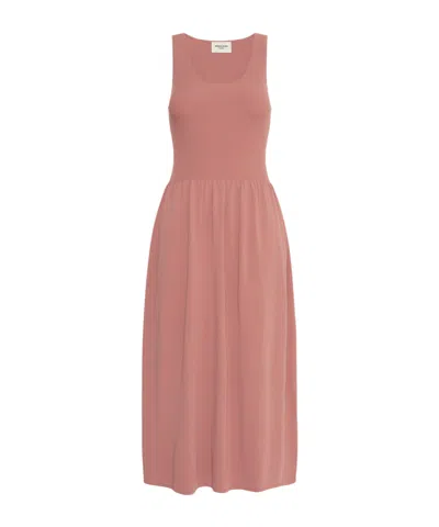 Weekend Max Mara Long Viscose Yarn Dress In Pink