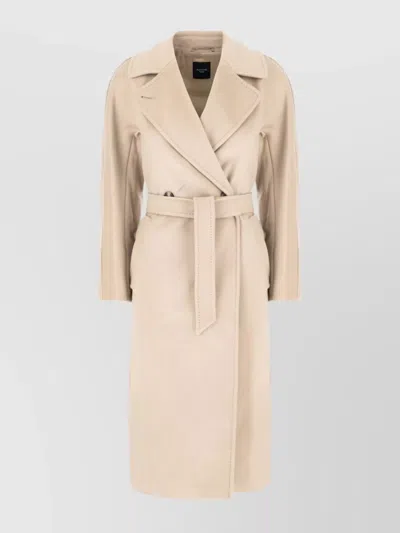 WEEKEND MAX MARA LONG WOOL COAT BELTED AT WAIST