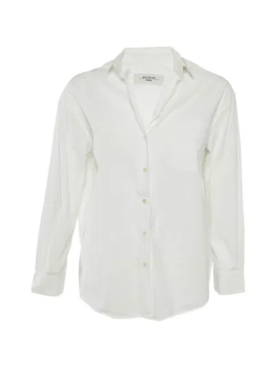 Pre-owned Weekend Max Mara Long-sleeve Cotton Shirt In White
