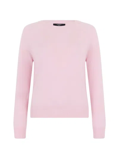 Weekend Max Mara Long-sleeve Crewneck Sweater In Pink