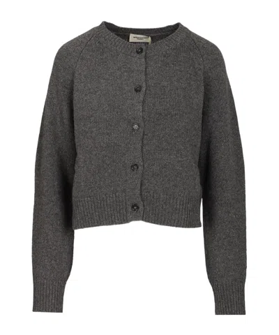 Weekend Max Mara Ombrosa Wool Crewneck Cardigan In Black