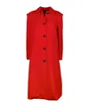Weekend Max Mara Omens Gessati Wool Long Coat Red In Multi