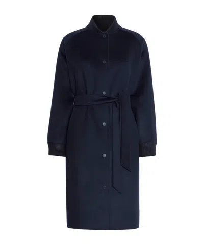 Weekend Max Mara Long-sleeved Coat In Blue