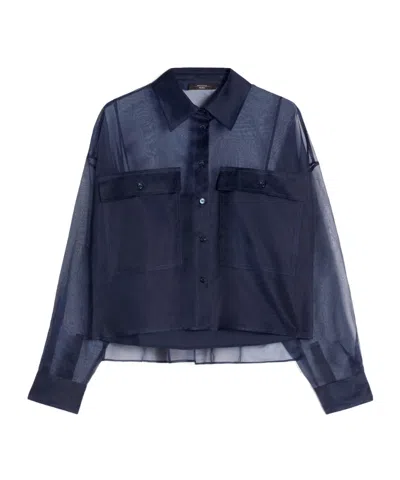 Weekend Max Mara Long-sleeved Shirt In Blue