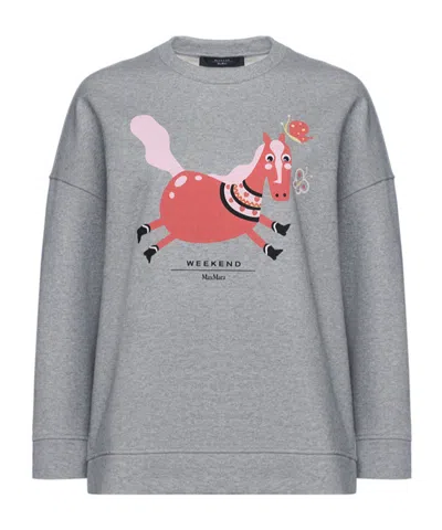 Weekend Max Mara Long-sleeved Sweatshirt In Gray