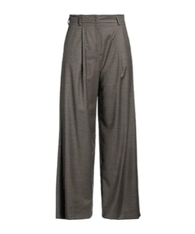 Weekend Max Mara Loose Checked Trousers In Black