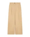 Weekend Max Mara Wool Canvas Wide-leg Pants In Nude