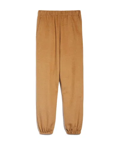 Weekend Max Mara Loose Waist Wool Casual Trousers In Brown