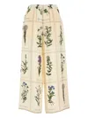 Weekend Max Mara Printed Silk Lory Wide-leg Pant In Neutrals