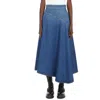 Weekend Max Mara Luana High-low Denim Midi Skirt In Navy