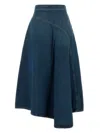 Weekend Max Mara Luana High-waisted Asymmetric Hem Skirt In Blue