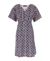 Weekend Max Mara Lucas Geometric Pattern V-neck Belted Dress