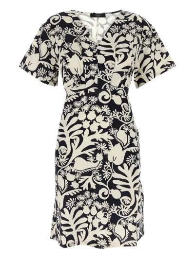 Weekend Max Mara Lucas Leaf-print Dress In Multi