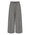 Weekend Max Mara Wool-blend Check Wide-leg Trousers In Gray