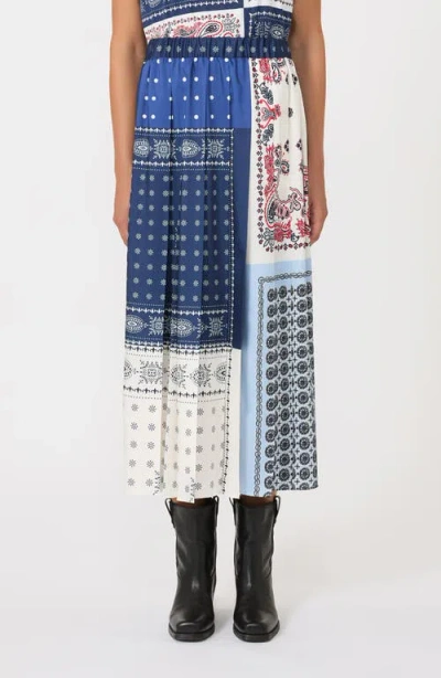 Weekend Max Mara Luna Patchwork Maxi Skirt In Blue