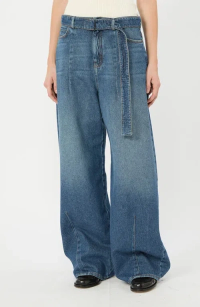 Weekend Max Mara Madia Belted Wide Leg Jeans In Blue