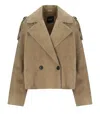 Weekend Max Mara Maga Beige Cropped Trench In Multi