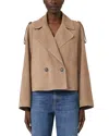 Weekend Max Mara Maga Suede Leather Short Trench Coat In Brown