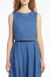 Weekend Max Mara Magia Sleeveless Denim Top In Navy