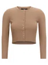 Weekend Max Mara Rib-knit Cropped Cardigan In Brown