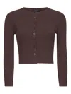 Weekend Max Mara Knitwear Cropped Ribbed Texture Long Sleeves In Brown