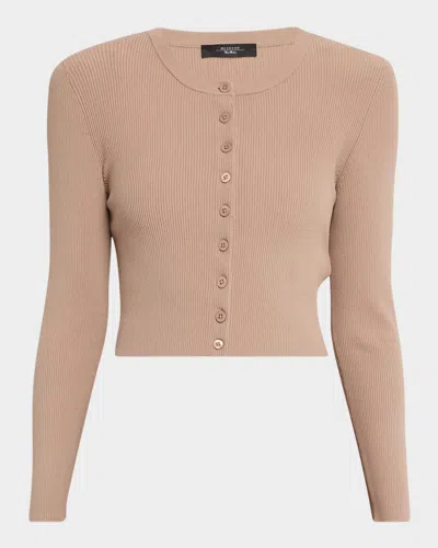 WEEKEND MAX MARA MAGIARO CROPPED RIB KNIT CARDIGAN