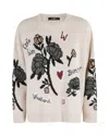 Weekend Max Mara Maglia Pavidi Over In Filato Di Lana Ecru In Multi