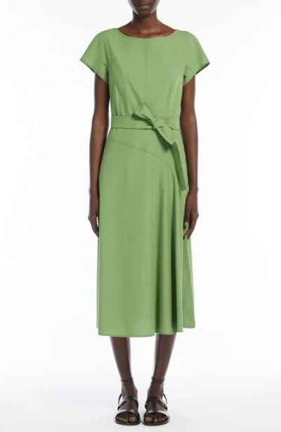 Weekend Max Mara Magma Tie Belt Cotton Midi Dress In 007