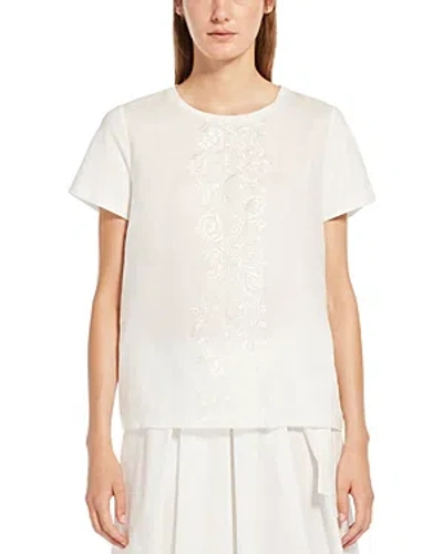 Weekend Max Mara Magno Embroidered Tee In White