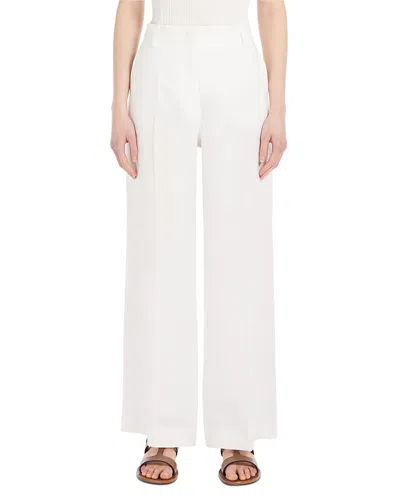 Weekend Max Mara Malizia Flax Linen Trousers In White