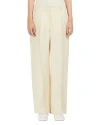 Weekend Max Mara Malizia Linen Canvas Wide Pants In Neutro