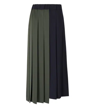 Weekend Max Mara Managua Asymmetric Pleated Skirt In Multi