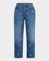 Weekend Max Mara Manetta Embroidered Straight Jeans In Navy