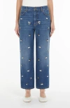 Weekend Max Mara Manetta Embroidered Straight Jeans In Navy