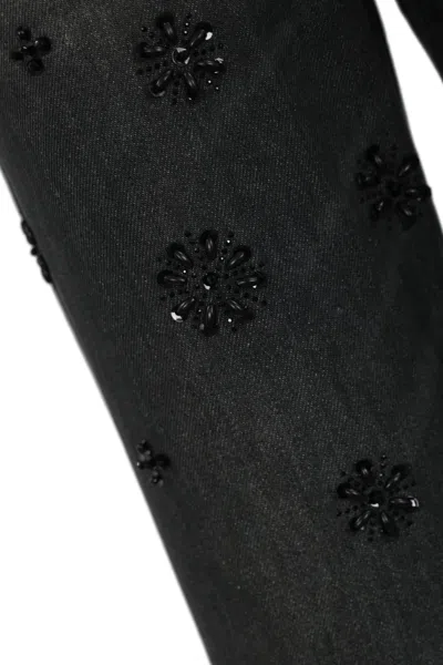 Weekend Max Mara Manetta Jeans In Denim With Sequins In Nero Scuro