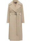 Weekend Max Mara Manu Belted Wool Midi Coat In 中性色