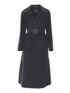Weekend Max Mara Manu Belted Wool Midi Coat In Black