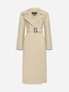 Weekend Max Mara Belted Long-sleeved Coat In Sand