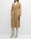Weekend Max Mara Manu Belted Wool Trench Coat In Beige