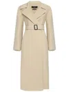 Weekend Max Mara Manu Belted Wool Midi Coat In Beige