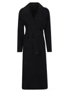 Weekend Max Mara Manu Belted Wool Midi Coat In Black