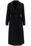 Weekend Max Mara Manu Belted Wool Midi Coat In Black