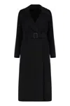 Weekend Max Mara Manu Double-breasted Virgin Wool Coat In Black