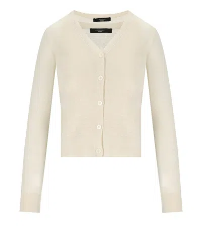 Weekend Max Mara Marabu Ecru Twin-set In Beige
