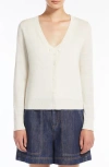 Weekend Max Mara Marabu Silk & Linen Cardigan In Ecru