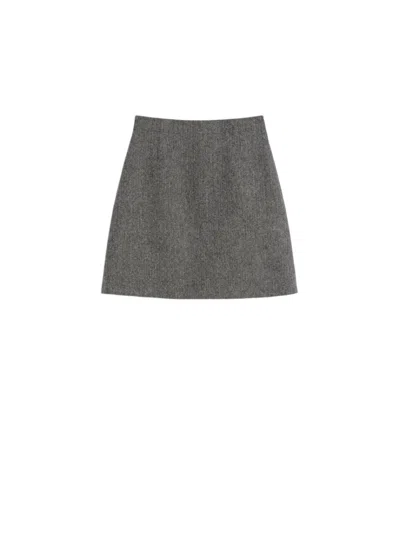 Weekend Max Mara Marche Skirt Dark Grey In Gray